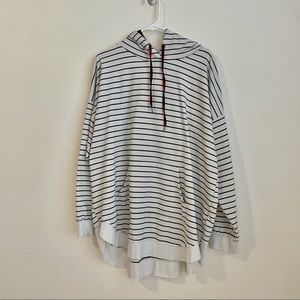 Maurice’s Black and White Striped Hoodie Tunic Size 2